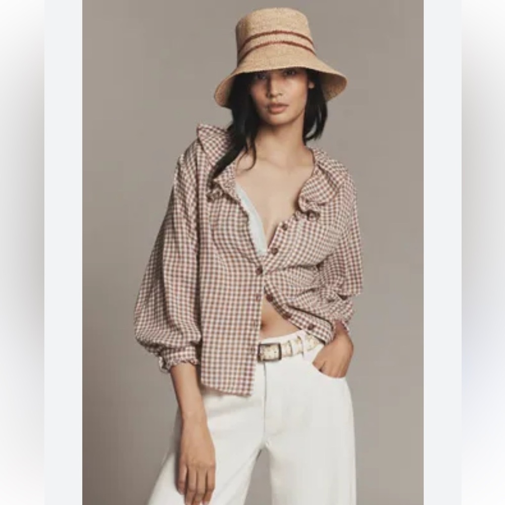 Pilcro Remy Ruffle Collar Buttondown Shirt - Size XS - BNWT